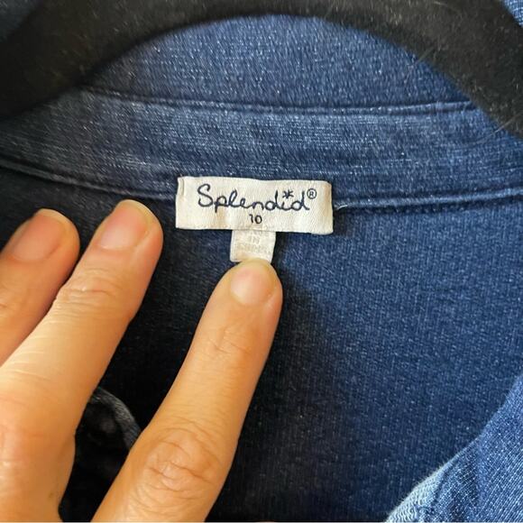 Splendid Girls Denim Shirt Dress Size 10 - Picture 4 of 7